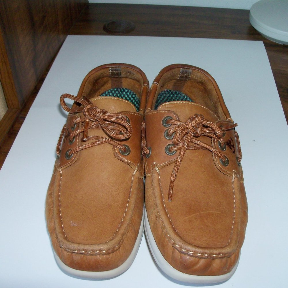 Men's SAS Decksider leather shoes. USA  (#EV1140)